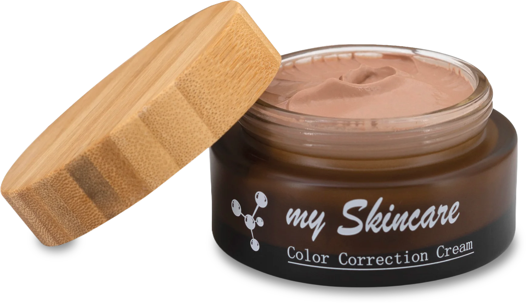 Color Correction Cream, geöffneter Tiegel mit Holzdeckel